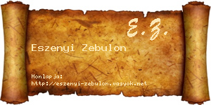 Eszenyi Zebulon névjegykártya